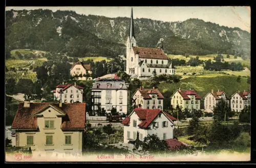 AK Adliswil, Teilansicht mit kath. Kirche