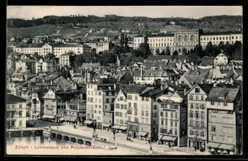 AK Zürich, Limmatquai und Polytechnikum