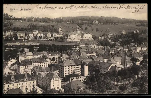 AK Le Locle, Totalansicht aus der Vogelschau