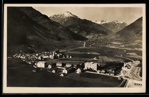 AK Andermatt, Gesamtansicht gegen die Furka