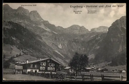 AK Engelberg /Horbistal, Ortsansicht und End der Welt, mit Rigidalstöcke, Ruchstock, Buckhubel