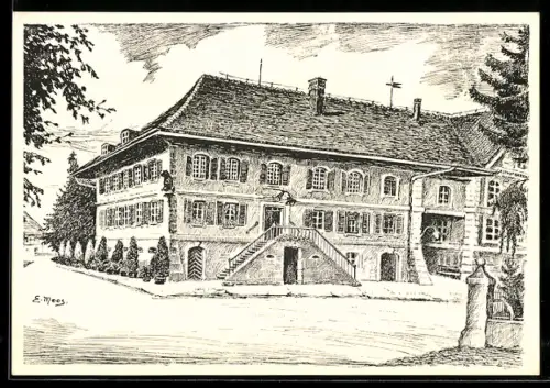 Künstler-AK Utzenstorf, Gasthof Bären