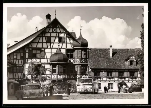 AK Gottlieben am Rhein, Waaghaus und Drachenburg