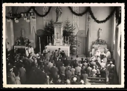 Foto-AK Crans-Montana, Kirchliche Veranstaltung