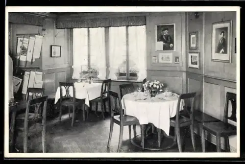 AK Luzern, Restaurant Dubeli, Stammlokal Richard Wagners, Innenansicht