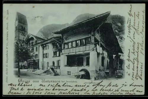 Mondschein-AK Unterseen bei Interlaken, Heidenhäuser