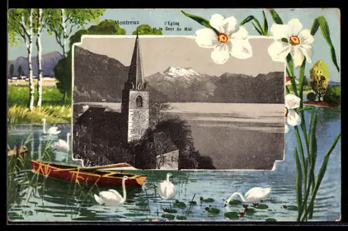 AK Montreux, L`Eglise et la Dent du Midi, Passepartout