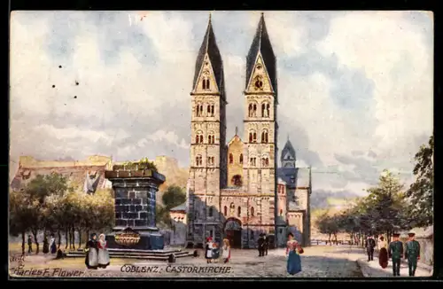 Künstler-AK Charles F.Flower: Coblenz, Castorkirche