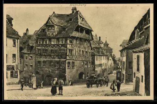 Künstler-AK Charles F. Flower: Nürnberg, Albrecht Dürerhaus