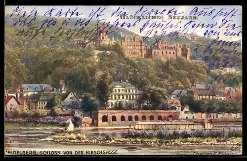 Künstler-AK Charles F.Flower: Heidelberg, Schloss von der Hirschgasse