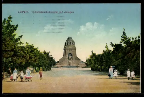 AK Leipzig, Völkerschlachtdenkmal mit Anlagen
