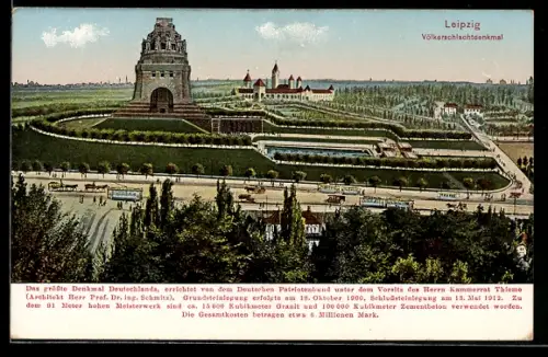 AK Leipzig, Völkerschlachtdenkmal, Totalansicht