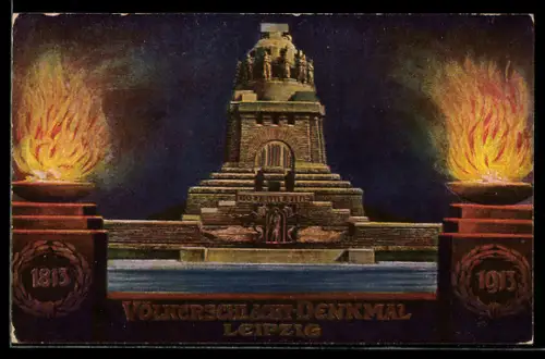 Künstler-AK Leipzig, Völkerschlachtdenkmal, 1813-1913e