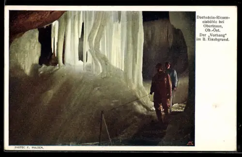 AK Obertraun, Dachstein-Riesenhöhle, Der Vorhang im II. Eisabgrund