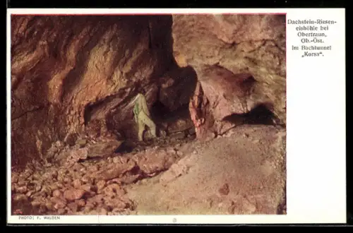 AK Obertraun, Dachstein-Rieseneis-Höhle, Im Bachtunnel Korsa