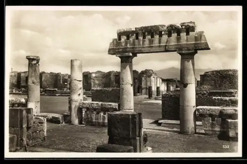 AK Neapel, Pompeji, Marktplatz