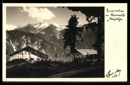 AK Mayrhofen /Tirol, Alpengasthaus Zimmereben mit Ahornspitze