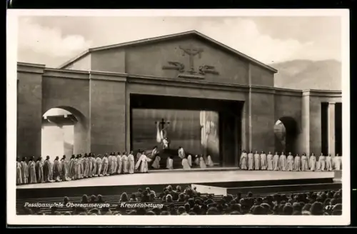 AK Oberammergau, Passionsspiele 1930 mit der Kreuzanbetungs-Szene