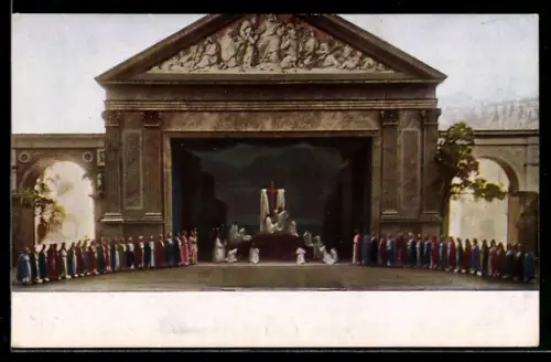 AK Oberammergau, Verehrung des Kreuzes bei den Passionsspielen 1922