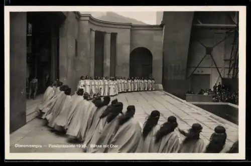 AK Oberammergau, Passionsspiele 1930, Bühne mit Chor