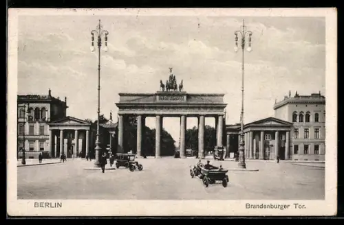 AK Berlin, Blick zum Brandenburger Tor
