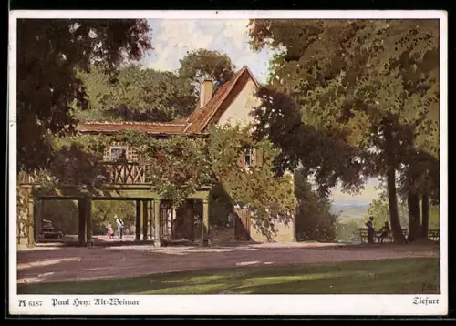 Künstler-AK P. Hey: Alt-Weimar, Tiefurt