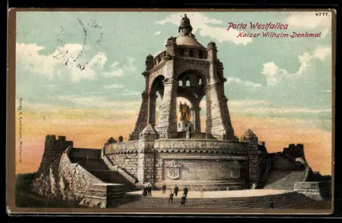 AK Porta Westfalica, Blick zum Kaiser Wilhelm-Denkmal