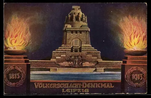 Künstler-AK Leipzig, Weihe des Völkerschlachtdenkmals 1913