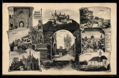 AK Burg Hohenzollern, Bastei, Burghof, Bastei, Thorturm, Mariazell