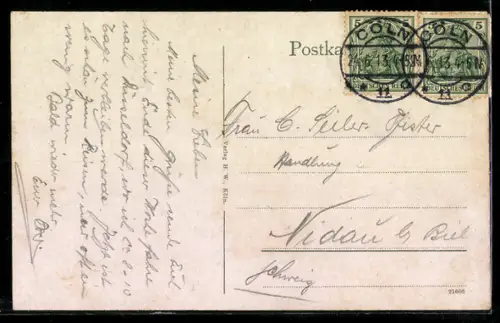 AK Köln a. Rhein, Domansicht vom Rathaus aus