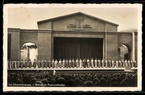 AK Oberammergau, Passionsspiele 1934, Bühne im Passionstheater