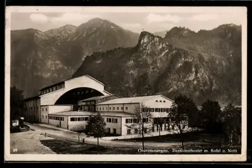 AK Oberammergau, Passionstheater m. Kofel u. Noth