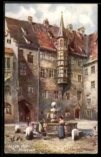 Künstler-AK Charles F. Flower: München, Alter Hof