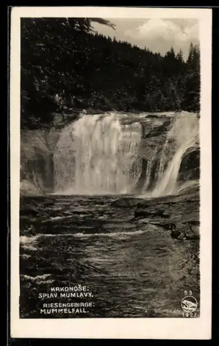 AK Riesengebirge, Mummelfall, Wasserfall