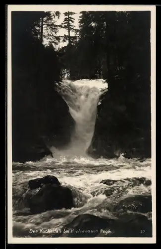 AK Riesengebirge, Der Kochelfall bei Hochwasser