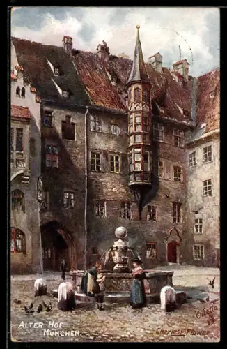 Künstler-AK Charles F. Flower: München, Alter Hof