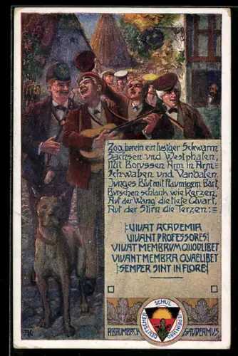 AK Deutscher Schulverein NR 237: Junge Musiker ziehen in eine Stadt ein, Hund