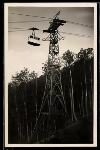 AK Freiburg i. Br., Seilschwebebahn a. d. Schauinsland bei Dämmerung