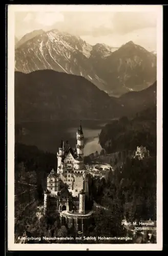 AK Burg Neuschwanstein mit Schloss Hohenschwangau