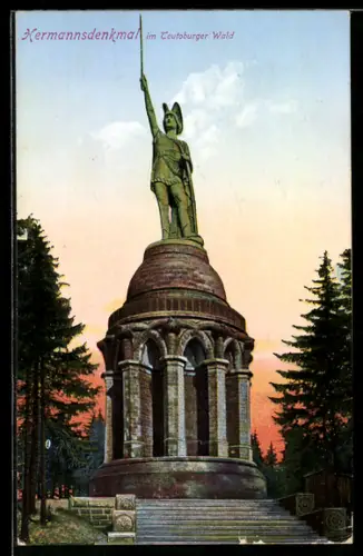 AK Detmold, Hermannsdenkmal, Frontansicht