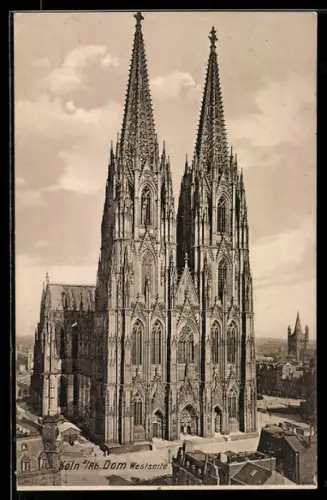 AK Köln, Der Kölner Dom, Ansicht von Westen