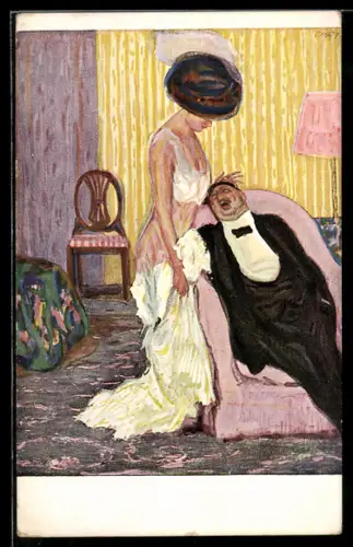 Künstler-AK G. Hirth`s Verlag, Serie XVII, 5.: Paul Rieth Nach dem Balle