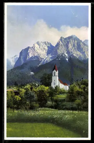 Künstler-AK Photochromie Nr. 5059: Berglandschaft mit Kirche