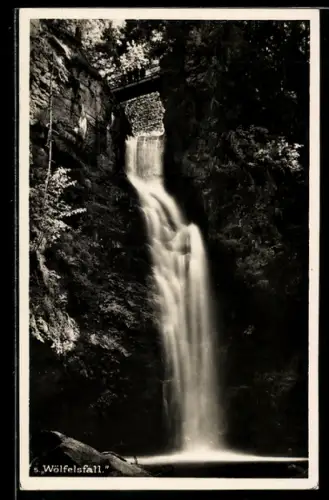 AK Glatz, Wölfelsfall mit Besuchern