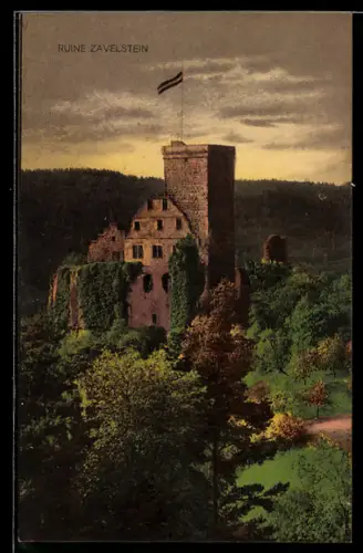 AK Bad Teinach, Blick zur Burg-Ruine Zavelstein