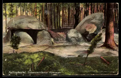 AK Siebensteinhäuser Hünengrab in Fallingbostel