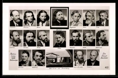 AK Oberammergau, Passionsspiele 1950, Die Hauptdarsteller