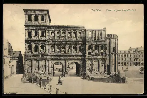 AK Trier, Porta nigra, Stadtseite