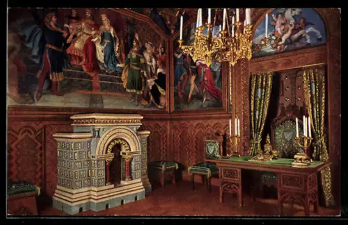 AK Arbeitszimmer im Schloss Neuschwanstein