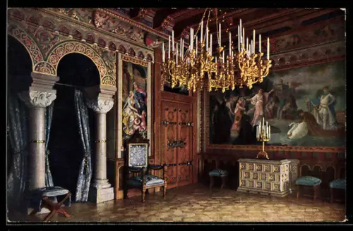 AK Wohnzimmer im Schloss Neuschwanstein